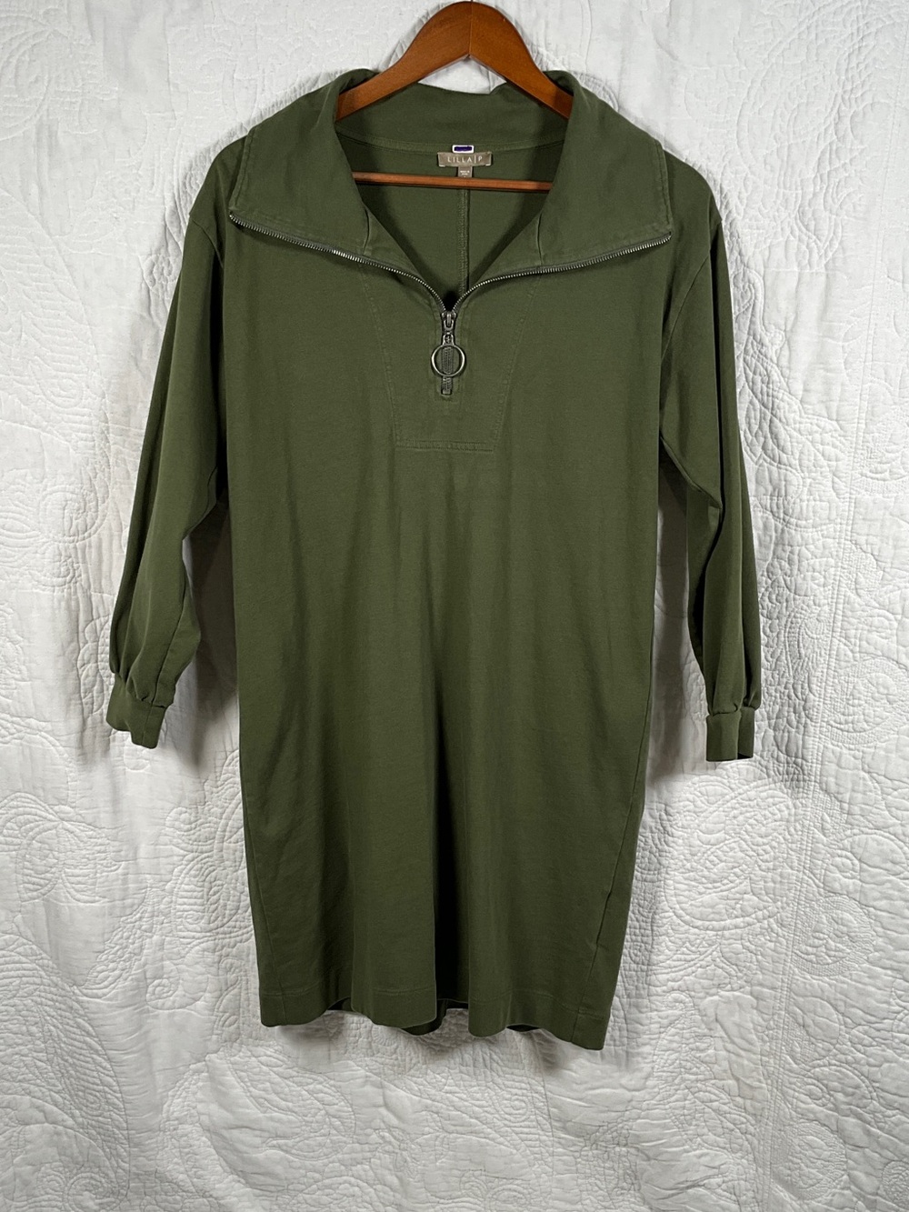 Zip Front Olive Green Tunic Dress